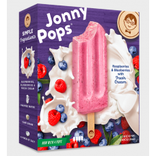 Jonny Pops Raspberries & Blueberries With Cream 4pc